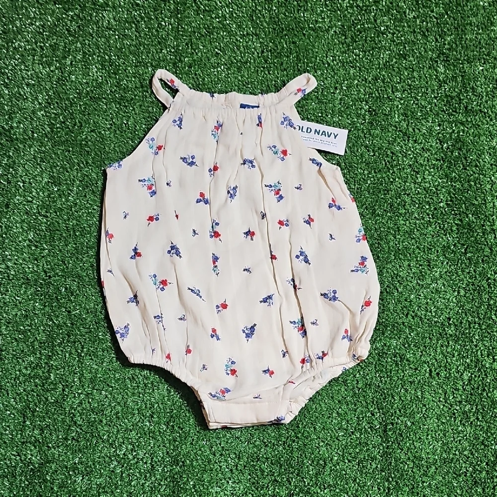 Old Navy Cream One Piece with Floral Print